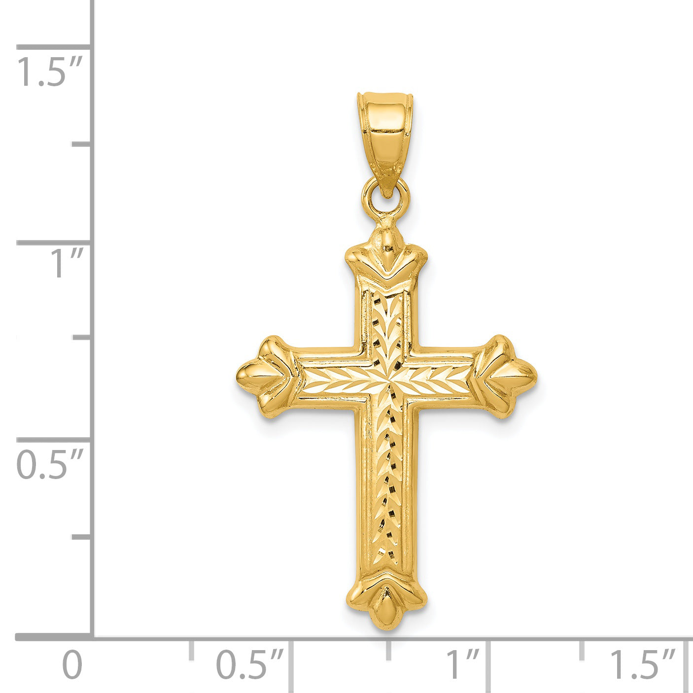 14k Reversible Diamond-cut Cross Pendant