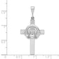 14k White Gold Claddagh Cross Pendant
