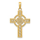 14k Diamond-cut Celtic Cross Pendant