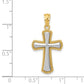 14k Rhodium Polished Cross Pendant