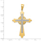 14k Two-Tone Polished Cross Pendant