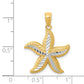 14k with White Rhodium Diamond-cut Starfish Pendant