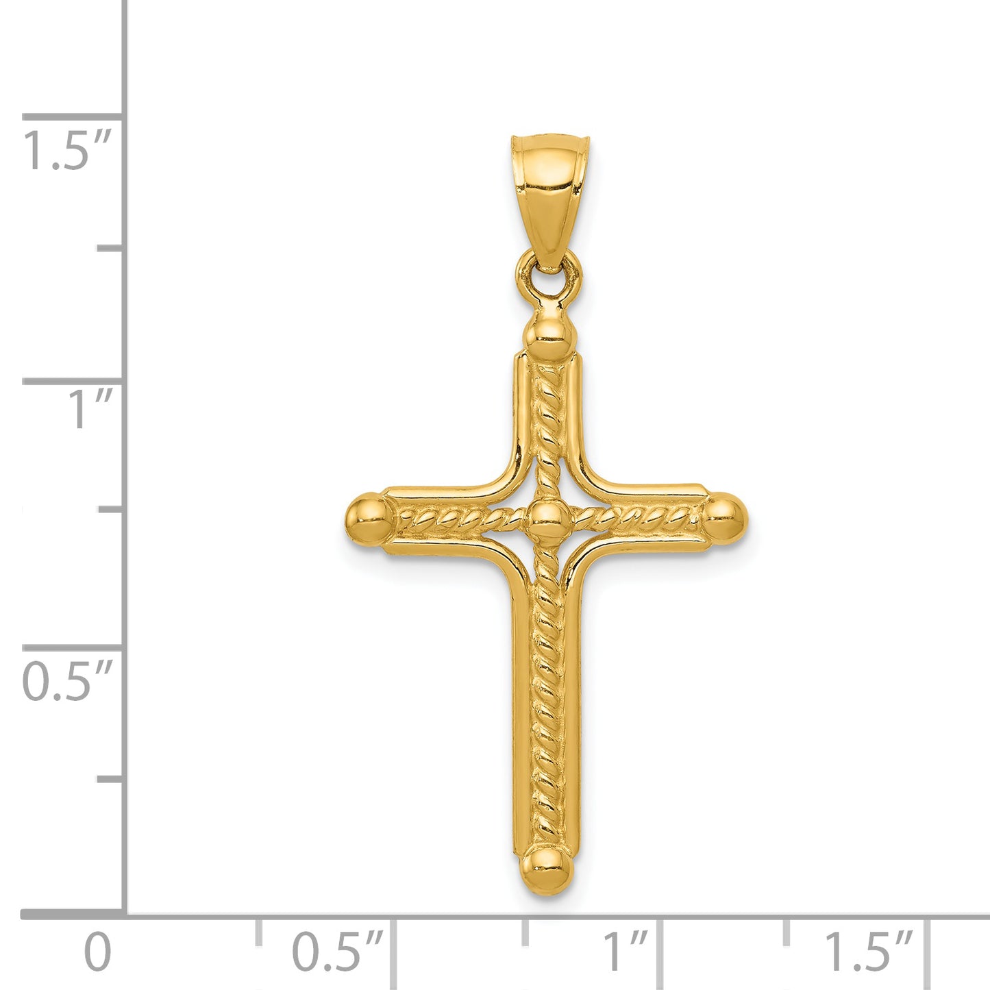 14k Polished Braided Cross Pendant