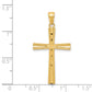 14k Reversible Satin/Diamond-cut Cross Pendant