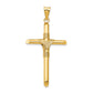 14K Polished with Center Wrap Tube Cross Pendant