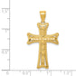 14k Diamond-cut Cross Pendant