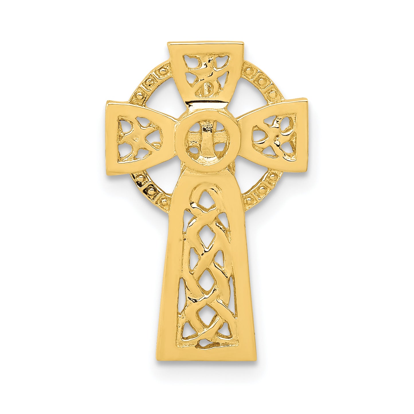 14k Polished Celtic Cross Slide