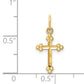 14k Small D/C Budded Cross Pendant