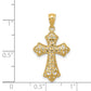 14k Polished Filigree Cross Pendant