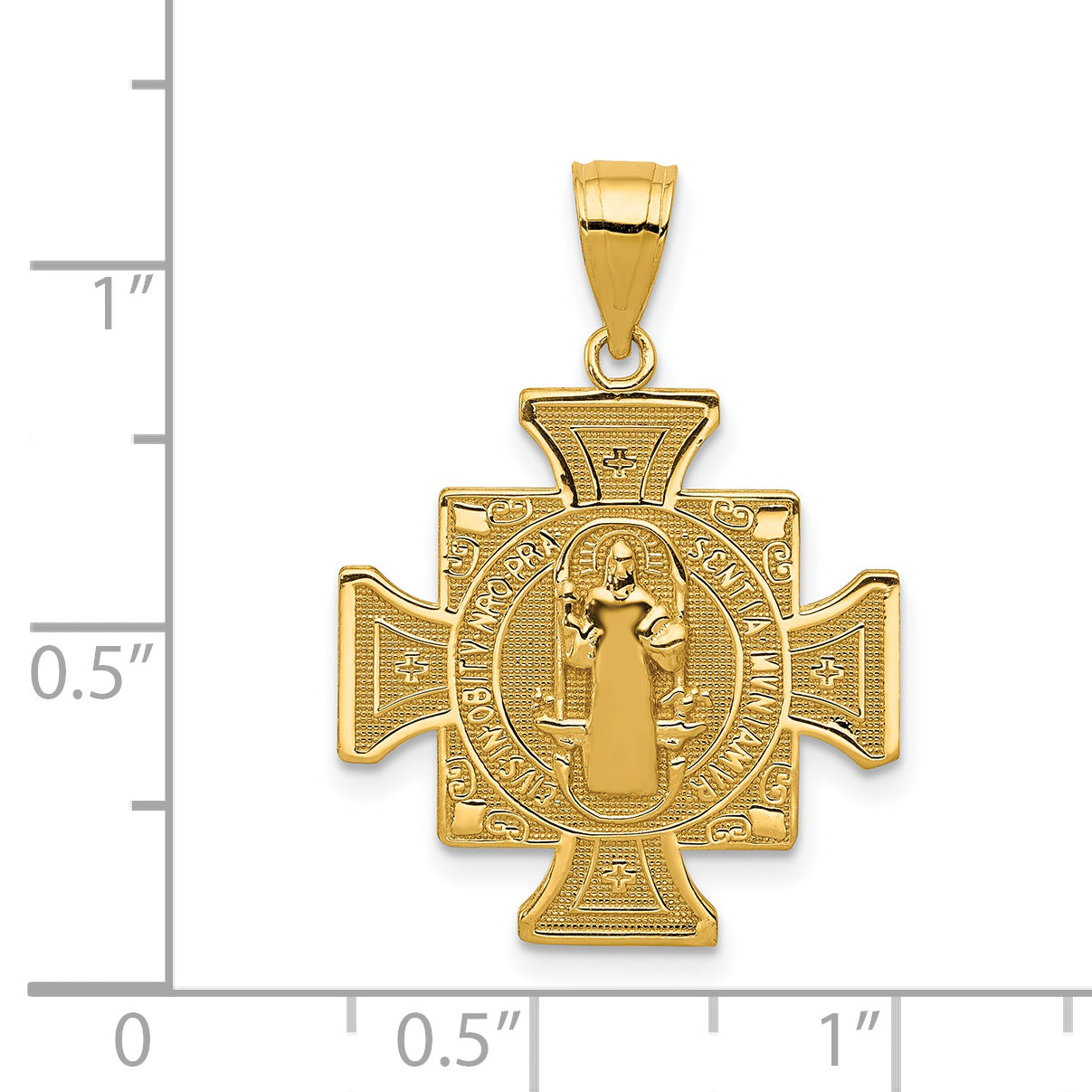14k San Benito 2-Sided Cross Pendant