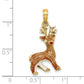 14K 3-D Enamel Red Nosed Reindeer Charm