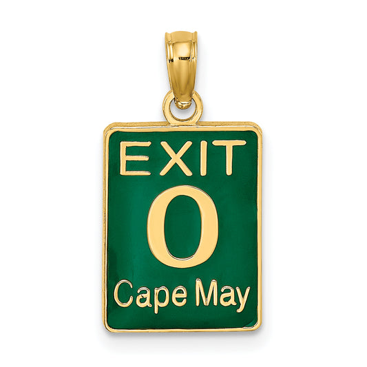 14K EXIT 0 / CAPE MAY with Green Enamel Charm