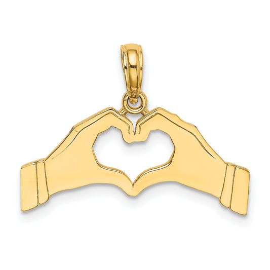 14K Hands Forming a Heart Charm