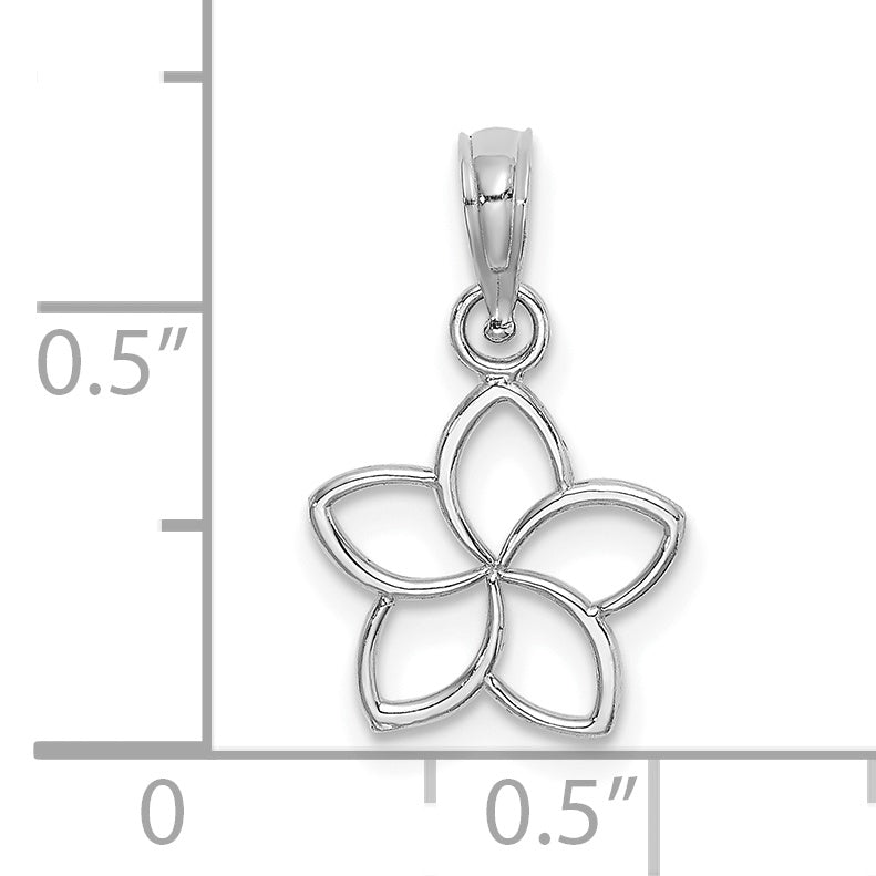 14K White Gold Cut Out Flower Charm