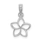 14K White Gold Cut Out Flower Charm