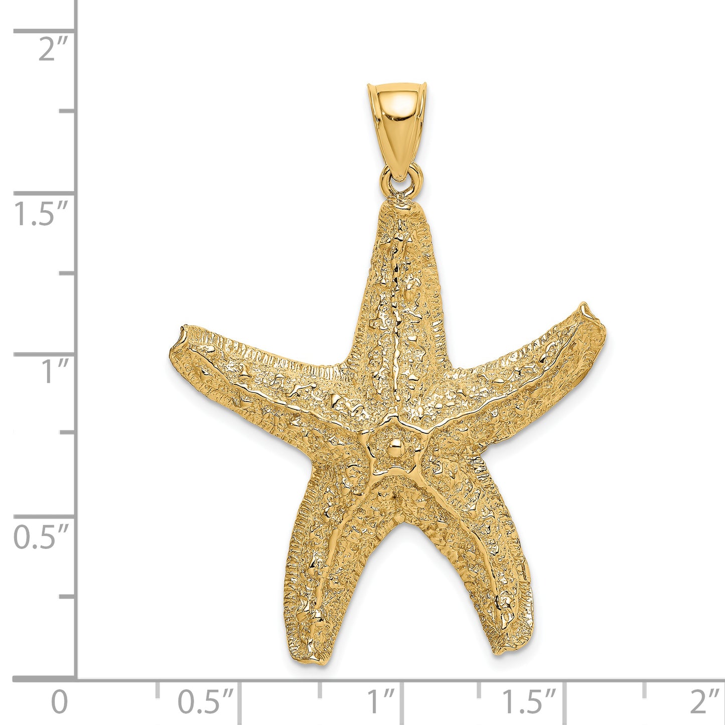 14K Textured Large Starfish Charm