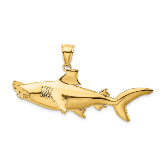 14K 3-D Hammerhead Shark Charm