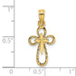 14K Cut-Out Cross with Small Interior Cross Charm