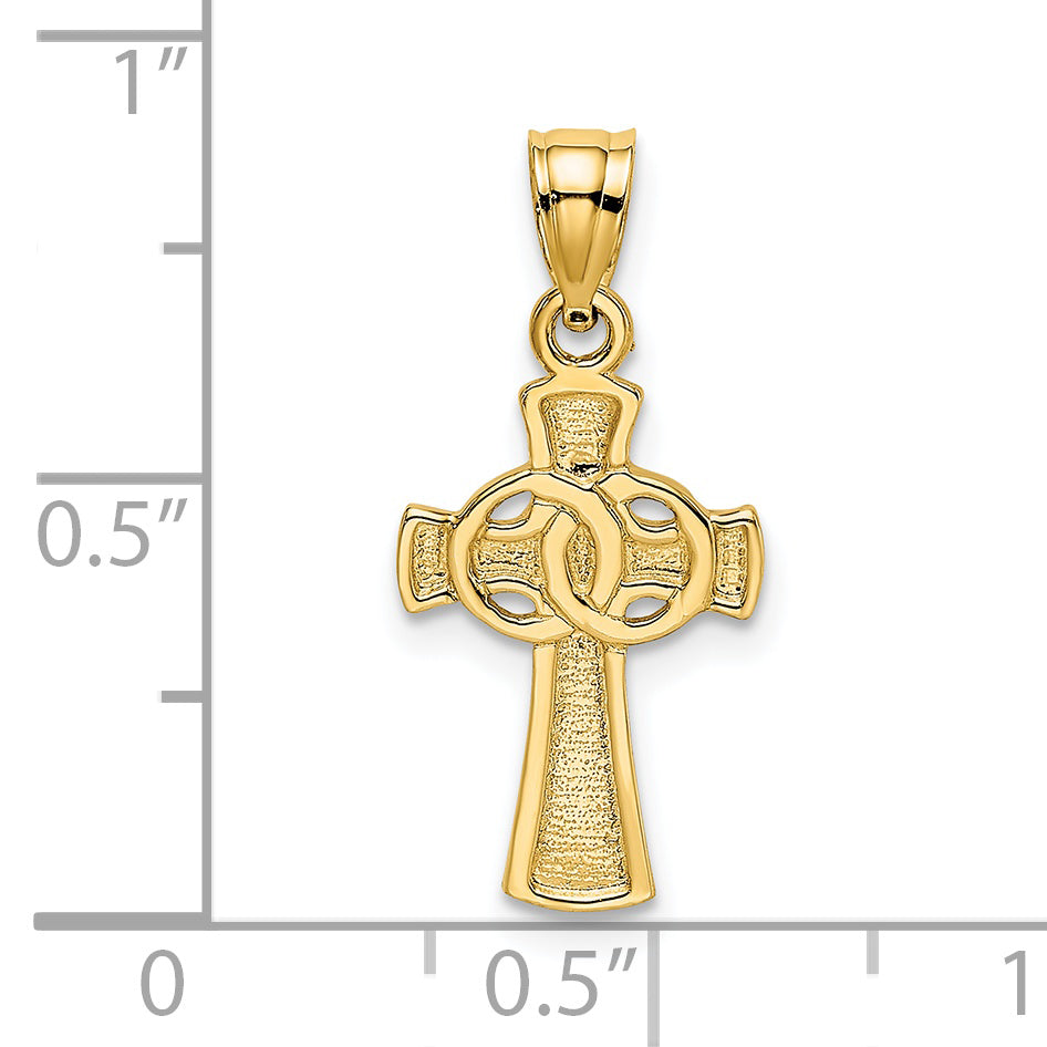 14K Solid Cross with Eternity Rings Cross Charm