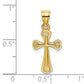 14K Solid Textured Cross Charm