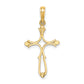 14K Cross Cut-Out and Polished Cross Charm