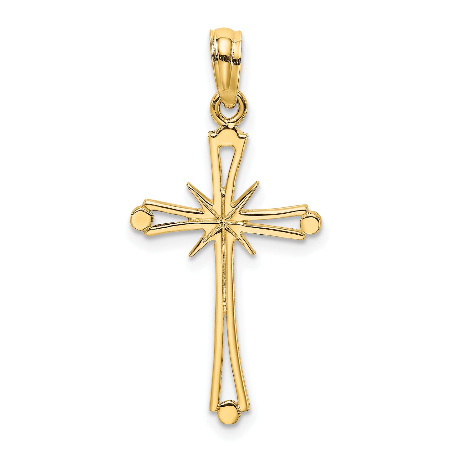 14K Polished with X Center Cross Charm