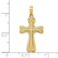 14K Cross with Heart Shaped Ends Charm