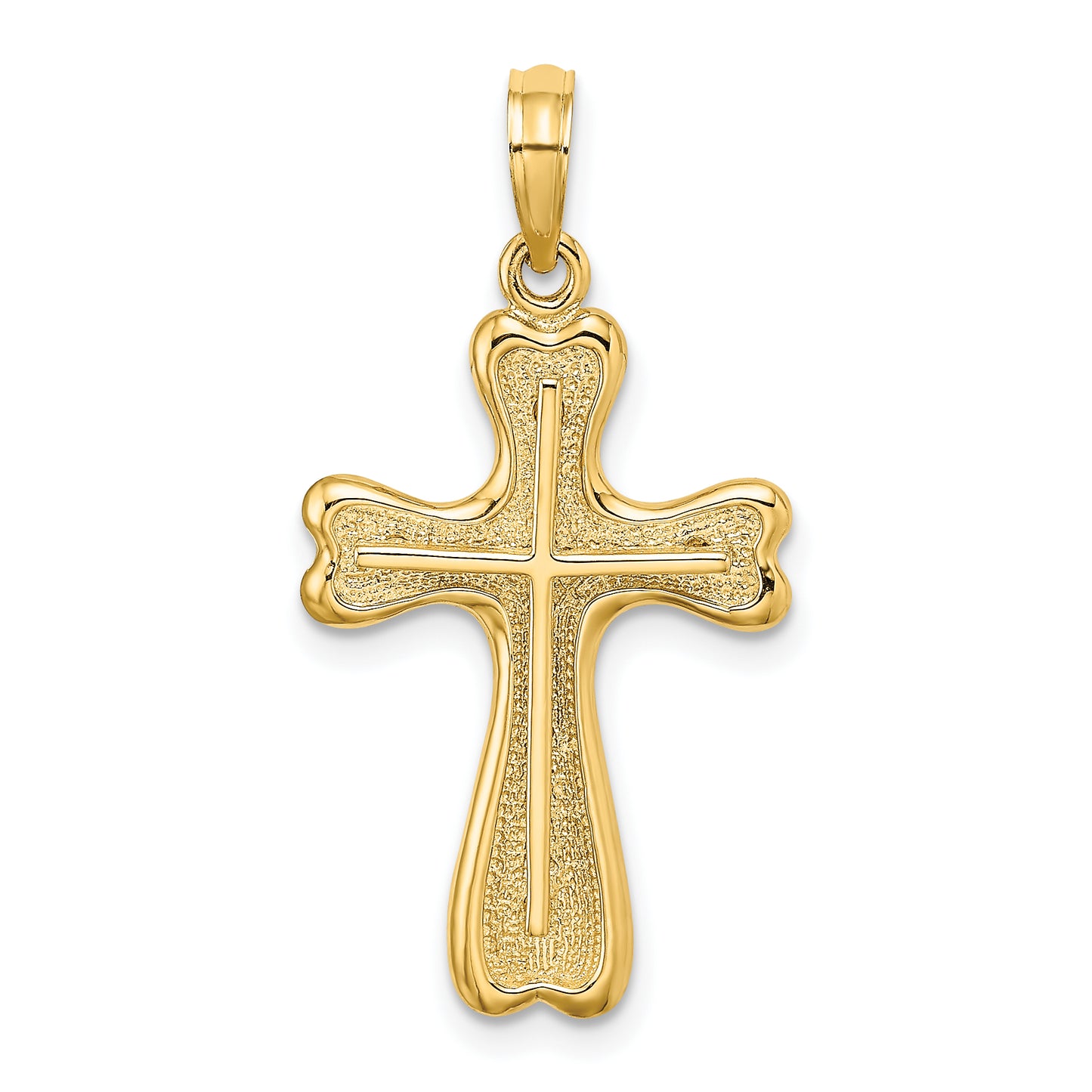 14K Cross with Heart Shaped Ends Charm