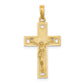 14K Cut-Out Heart with I LOVE JESUS on Reverse Crucifix Charm