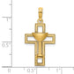14K Polished Cross with Communion Cup Charm