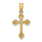 14K Textured with Arrow Ends Cross Charm