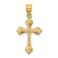 14K Textured with Arrow Ends Cross Charm