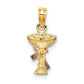 14K Two-Tone Communion Cup with Cross Charm