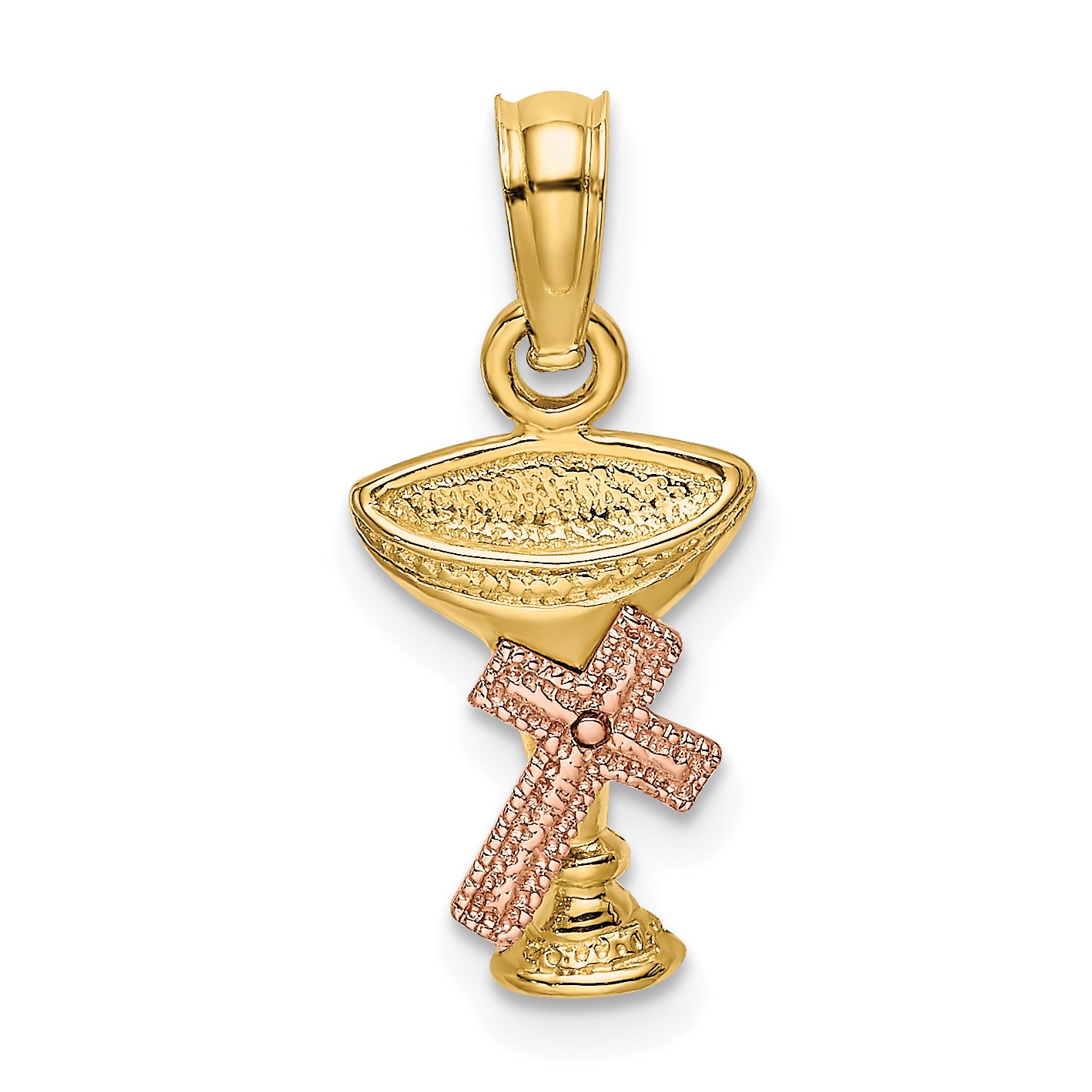 14K Two-Tone Communion Cup with Cross Charm