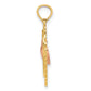 14k Yellow and Rose Gold Polished Dangling Heart In Heart Charm