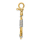 14K Two-tone 3-D Large Anchor Wrapped Rope Charm