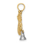 14k with Rhodium Flying Angel with Moveable Bell Charm