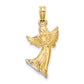 14k with White Rhodium 3-D Angel Playing Violin Charm