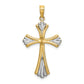 14K with Rhodium and D/C Reversible Cross Charm