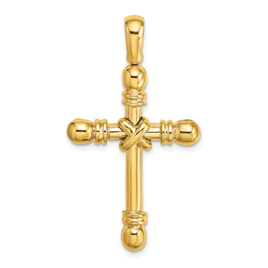 14k Polished X In Center of Cross Charm