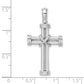 14k White Gold with X In Center Of Cross Charm