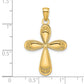 14K Polished Fancy Teardrop Cross Pendant