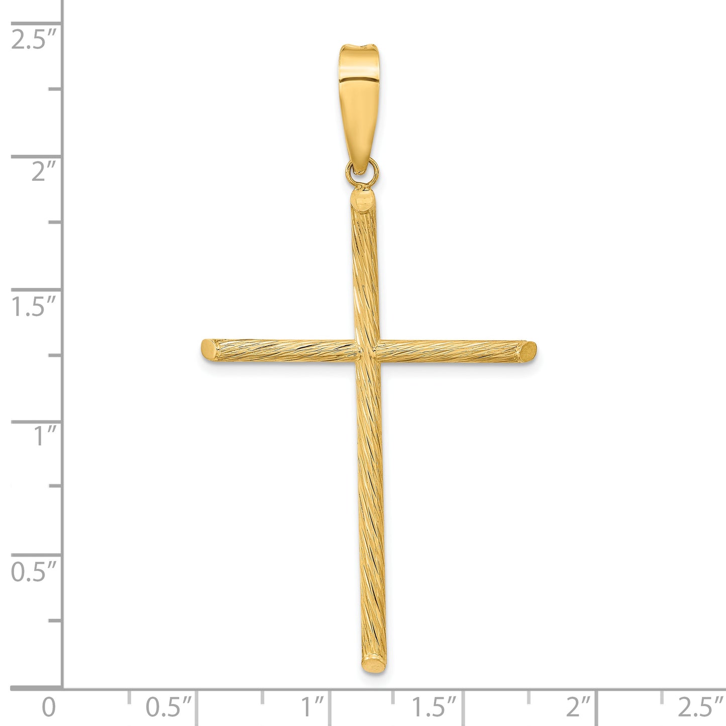 14K Polished and Textured Fancy Cross Pendant
