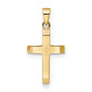 14K Polished Tapered Ends Hollow Cross Pendant