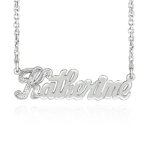 Sterling Silver "Katherine" Style Nameplate