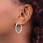 Leslie's 14K 3x20 White Gold D/C Round Hoop Earrings