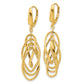 Leslie's 14K Polished and Textured Ovals Dangle Earrings