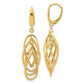 Leslie's 14K Polished and Textured Ovals Dangle Earrings