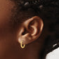 Leslie's 14K Polished Round Link Pattern Huggie Hoop Earrings