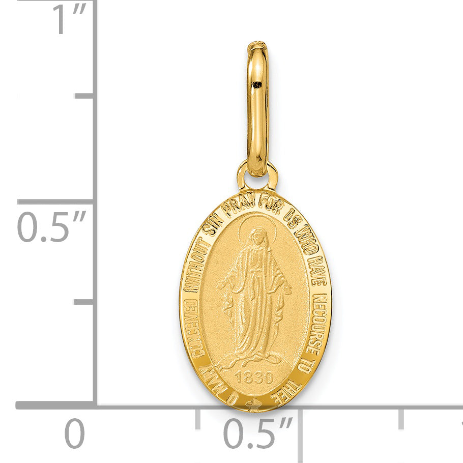 Leslie's 14k Polished and Matte Oval Miraculous Medal
